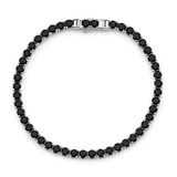 Sterling Silver Polished Black CZ Tennis Bracelet