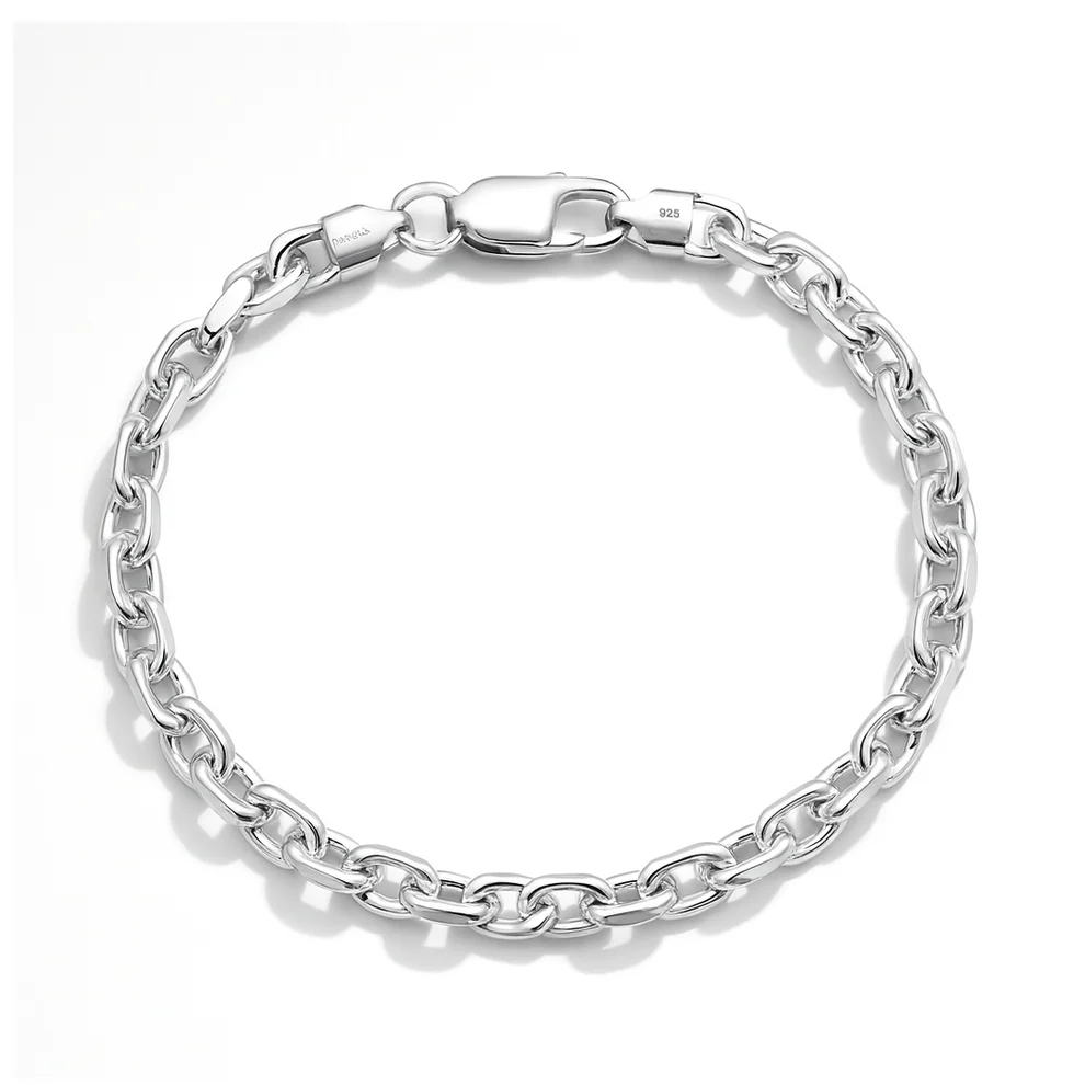 Sterling Silver Polished Anchor Bracelet