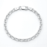 Sterling Silver Polished Faceted Rolo Bracelet