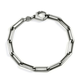 Sterling Silver Gunmetal Paperclip Chain Bracelet