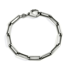 Sterling Silver Gunmetal Paperclip Chain Bracelet