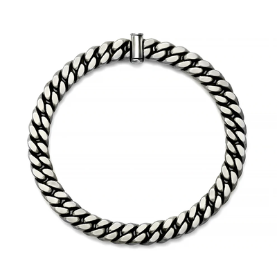 Sterling Silver Gunmetal Curb Chain Bracelet
