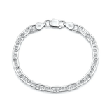 Sterling Silver Polished Mariner Anchor Chain Bracelet