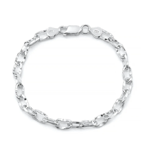 Load image into Gallery viewer, Sterling Silver Polished Oval Chain Bracelet