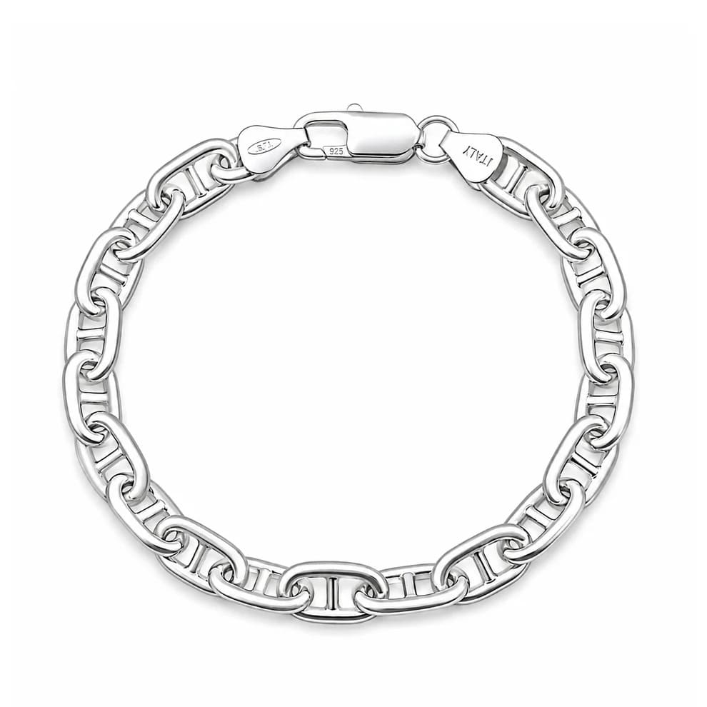 Sterling Silver Anti Tarnish 200 Anchor Chain Bracelet