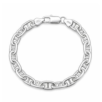 Sterling Silver Anti Tarnish 200 Anchor Chain Bracelet