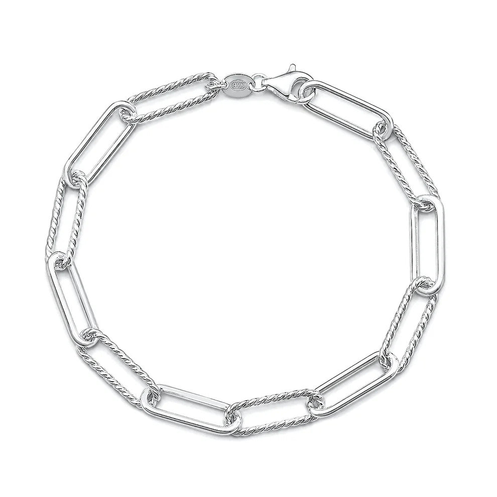 Sterling Silver Anti Tarnish Paperclip Bracelet