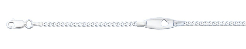 Sterling Silver Polished 2.8mm Heart Childrens ID Bracelet