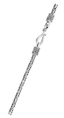 Sterling Silver Oxidized 2.5mm Bali Necklace