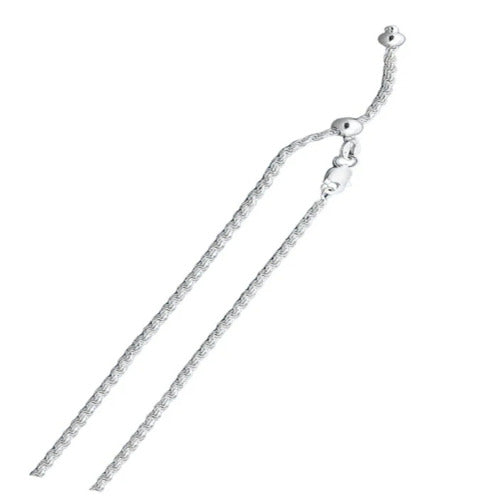Sterling Silver Adjustable Rope Chain