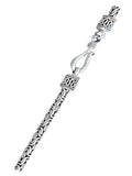 Sterling Silver Oxidized 3mm Byzantine Bali Necklace