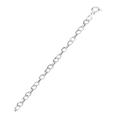 Sterling Silver Round Wire Oval Rolo 3.6mm Chain