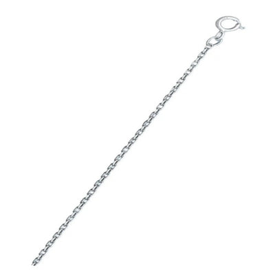 Sterling Silver Rhodium Plated 1.1mm Cable Chain