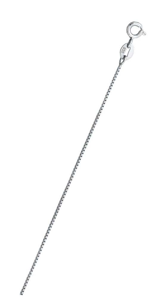 Sterling Silver Rhodium Plated Box Chain