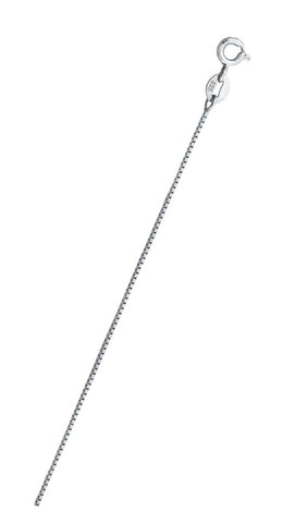 Sterling Silver Rhodium Plated Box Chain