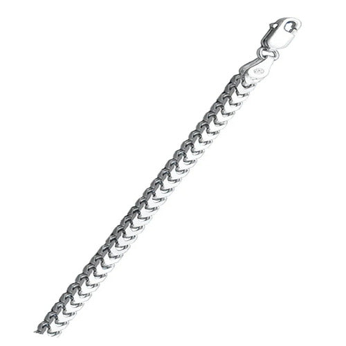Italian Sterling Silver Rhodium Plated Franco 100 Chain
