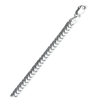 Italian Sterling Silver Rhodium Plated Franco 100 Chain