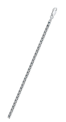 Italian Sterling Silver Rhodium Plated Round Box 140 Chain