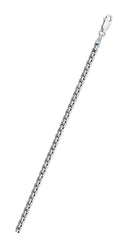 Italian Sterling Silver Rhodium Plated Round Box 140 Chain