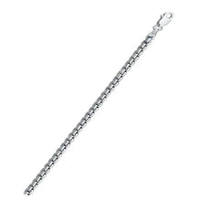 Load image into Gallery viewer, Italian Sterling Silver Rhodium Plated Round Box 140 Chain