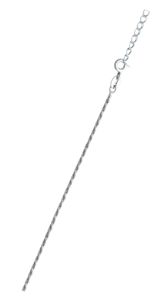 Sterling Silver Rhodium Plated Rope Chain