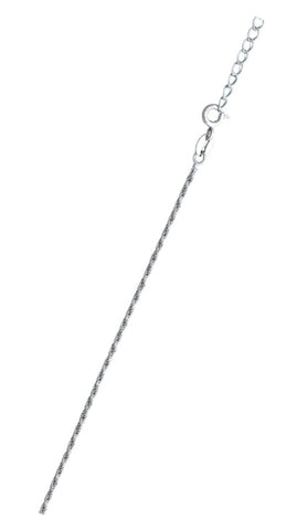 Sterling Silver Rhodium Plated Rope Chain