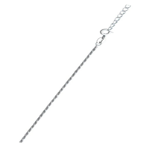 Sterling Silver Rhodium Plated Rope Chain
