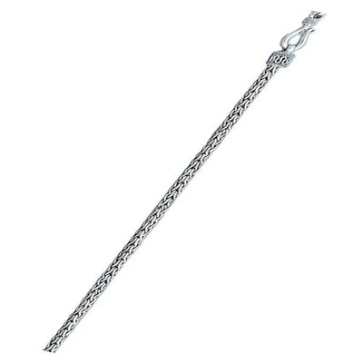 Sterling Silver Oxidized 2mm Foxtail Bali Chain