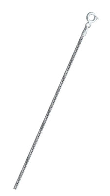 Italian Sterling Silver Rhodium Plated Square Spiga Chain