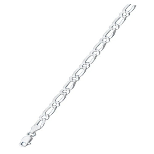 Italian Sterling Silver Figaro 1+1 120 Chain