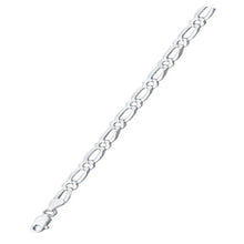 Load image into Gallery viewer, Italian Sterling Silver Figaro 1+1 120 Chain