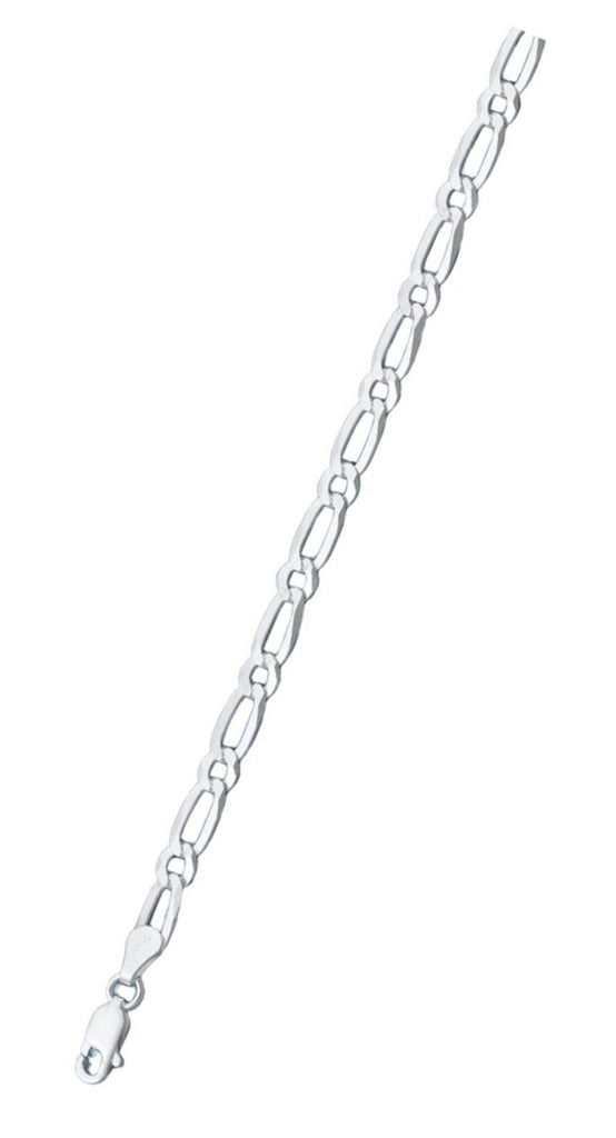 Italian Sterling Silver Figaro 1+1 120 Chain