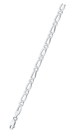 Italian Sterling Silver Figaro 1+1 120 Chain