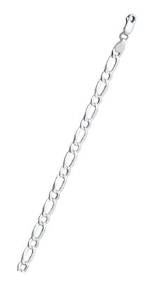 Italian Sterling Silver Figaro 1+1 150 Chain