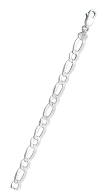 Italian Sterling Silver Figaro 1+1 180 Chain