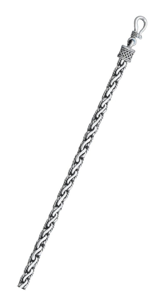 Sterling Silver Oxidized Rope Bali Chain