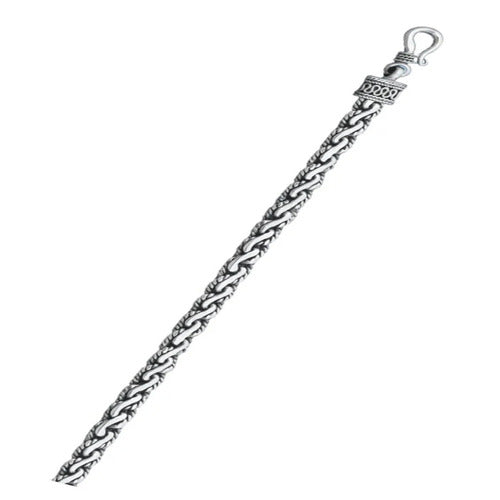 Sterling Silver Oxidized 4.4mm Rope Bali Chain