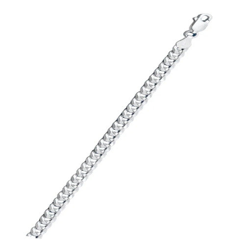 Sterling Silver Anti-Tarnish Super Flat Concave Curb 120 Chain