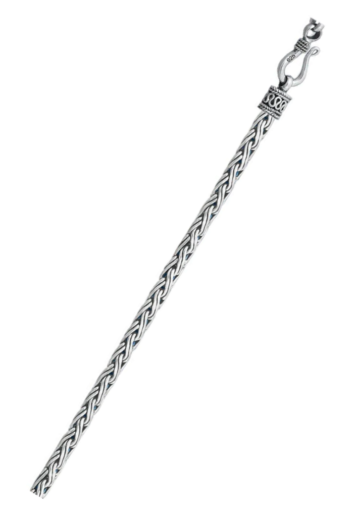 Sterling Silver Oxidized Weave Bali Chain