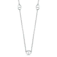 Sterling Silver Oval Connector Chain Necklace