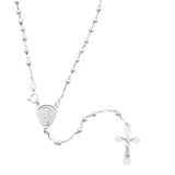Sterling Silver 3mm Rosary Necklace