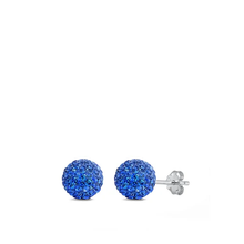 Load image into Gallery viewer, Sterling Silver Clear Swarovski Crystal Ball Push Back Stud Earrings