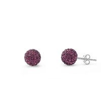 Load image into Gallery viewer, Sterling Silver Clear Swarovski Crystal Ball Push Back Stud Earrings