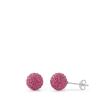 Load image into Gallery viewer, Sterling Silver Clear Swarovski Crystal Ball Push Back Stud Earrings