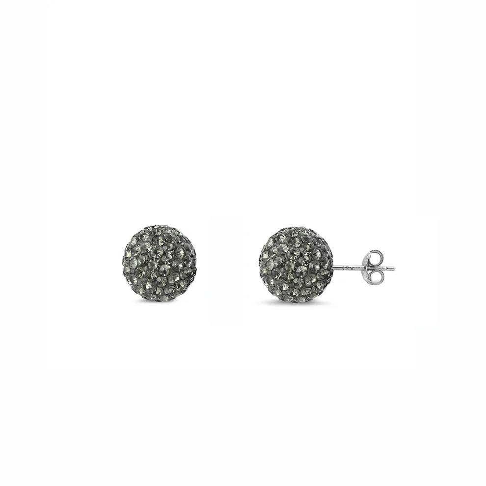 Sterling Silver 10mm Crystal Ball Stud Earring