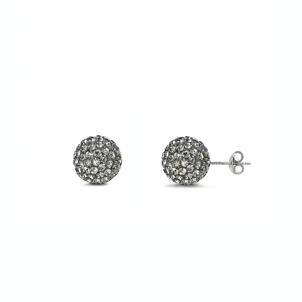 Sterling Silver 10mm Crystal Ball Stud Earring