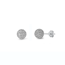 Load image into Gallery viewer, Sterling Silver 10mm Crystal Ball Stud Earring