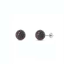 Load image into Gallery viewer, Sterling Silver 10mm Crystal Ball Stud Earring