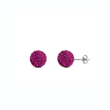 Load image into Gallery viewer, Sterling Silver 10mm Crystal Ball Stud Earring