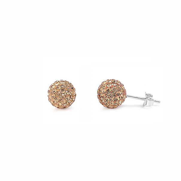 Sterling Silver 10mm Crystal Ball Stud Earring